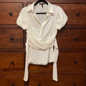 BCBG Mazaria white blouse